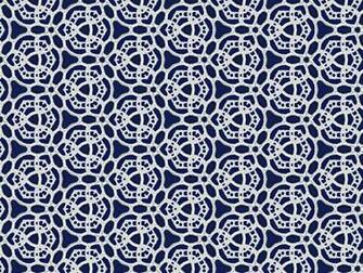 Crafts Delicate Decou Lace Background Fabric Navy White
