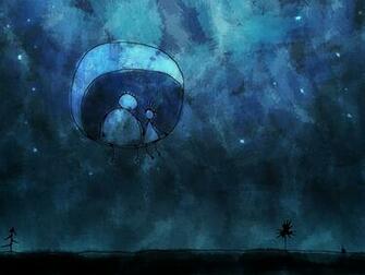 The Two On Moon Desktop Wallpaper Vladstudio