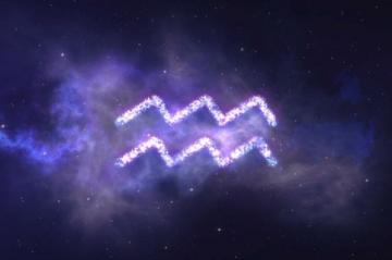 Zodiac Sign Aquarius Forming From The Stars With Space