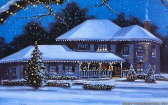 Christmas Houses Desktop Wallpaper Top