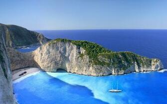 Image Greece Zakynthos Navagio Sea Crag Nature Cove