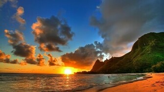 Wallpaper Beach Sunset 1080p For Desktop High Definition