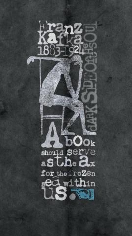 Franz Kafka Typography iPhone Wallpaper HD
