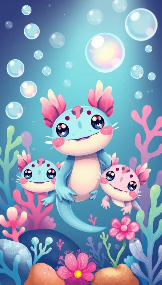 Kawaii Axolotl Wallpaper