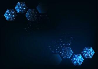 Futuristic Scientific Hexagonal Dark Blue Background