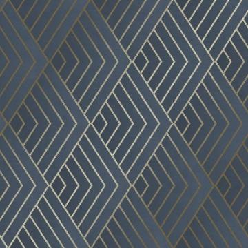 I Love Wallpaper Chevron Geometric Navy Gold