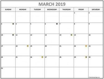 New March Moon Calendar Full Phases For