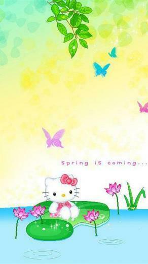 Kitty Spring Is Coming Background For iPhone