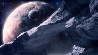 Sci Fi Science Fiction Planets Landscapes Stars Outer Moon Wallpaper
