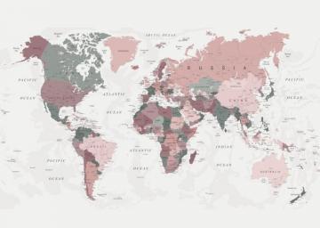 World Map Pink And Green Poster By Urban Epiphany Displate