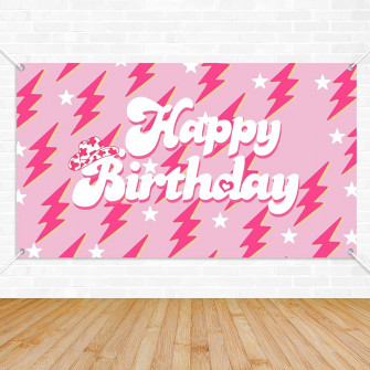 Preppy Happy BirtHDay Backdrop For Girls Women Party