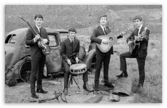 Beatles Band Digital Wallpaper Black Pictures