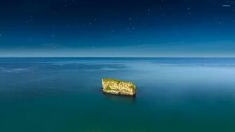 Starry Night Wallpaper Lone Island Under