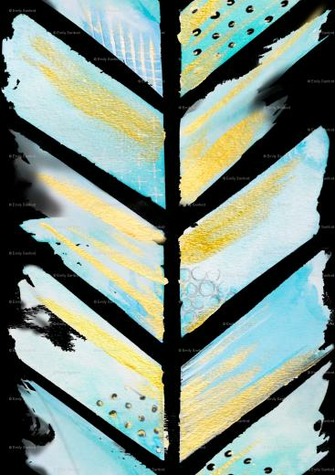 Watercolor Feather Chevron Large Wallpaper Emilysanford