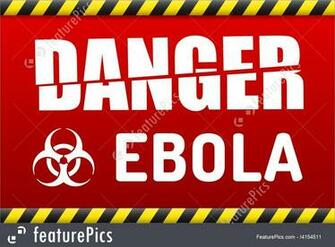 Illustration Of Ebola Virus Danger Sign With Reflect