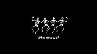 Text Funny Skeletons Black Background Wallpaper