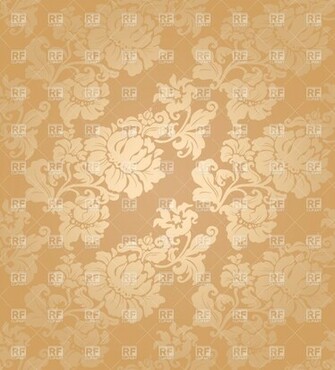 Seamless Golden Floral Victorian Wallpaper Background Textures
