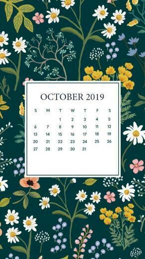October Mobile Calendar Wallpaper In iPhone