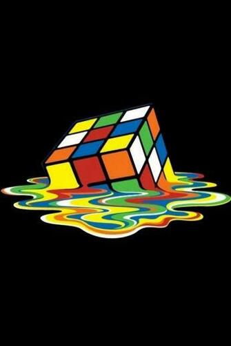 Melting Rubik S Cube iPhone Wallpaper