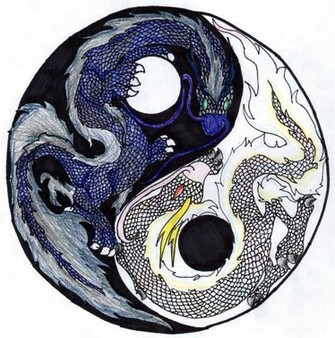 Yin Yang Dragons By Hawkfangor