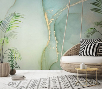 Teal Marble Wallpaper Oriental Green