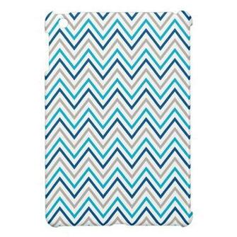 Aqua And Grey Chevron Navy Cases