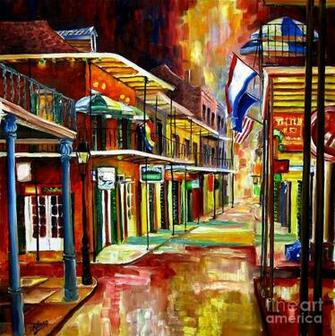 Bourbon Street Lights Painting