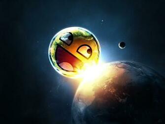 Emojie Illustration Epic Smiley Space Parody HD Wallpaper