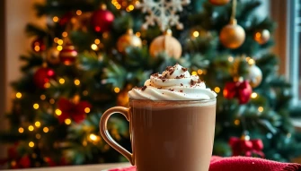 Hot Chocolate With A Christmas Tree Wallpaper