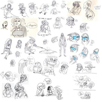 Mass Effect Sketch Dump By Wolf Shadow77