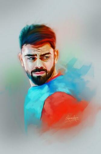 Virat Kohli Digital Painting Photoshop Celebrity Drawings