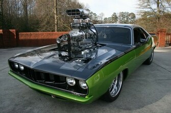 Plymouth Hemi Cuda Hot Rod Rods Blower Engine Muscle Barracuda