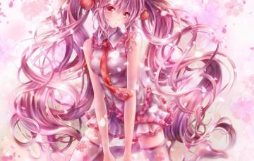 Wallpaper Spring Stockings Tie Vocaloid Hatsune Miku
