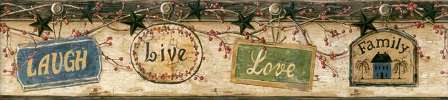 Laugh Live Love Wallpaper Border