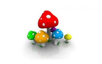 Colorful Mushrooms Wallpaper 3d