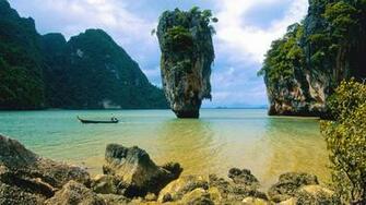 Landscapes Nature James Bond Islands Thailand Majestic