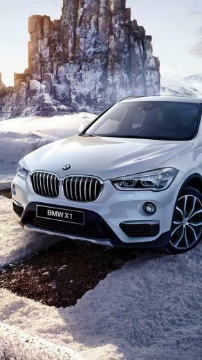 iPhone Wallpaper Bmw X1 F48 White Car Winter Snow