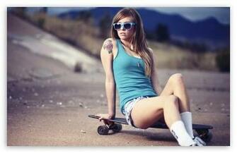 Skater Girl HD Desktop Wallpaper High Definition Fullscreen