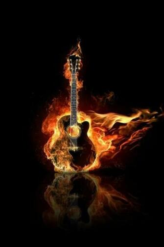 Burning Guitar Wallpaper iPhone