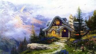 Thomas Kinkade Wallpaper Paintings Art HD Desktop