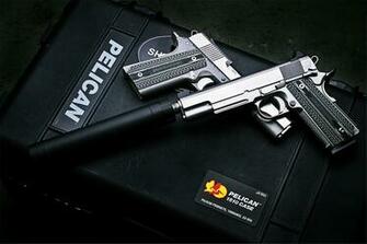 Police Theme Wallpaper M1911 Pistol Case Hand Guns