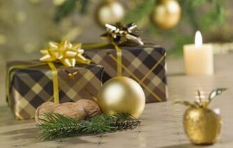 Wallpaper Tape Holiday New Year Spruce Branch Gifts Candle