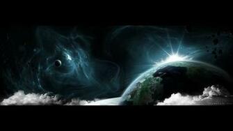 Outer Space Planets Nebulae Surreal Asteroids Wallpaper