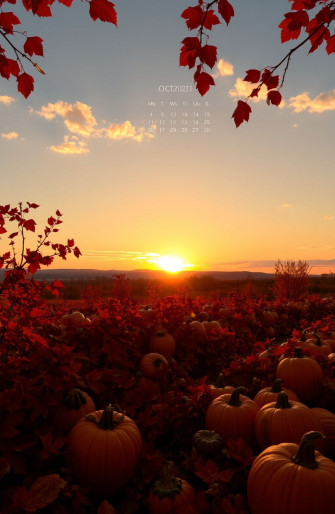 October Calendar Wallpaper