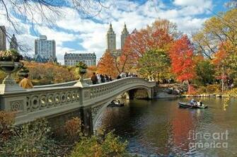 Central Park Autumn Cityscape By Allan Einhorn
