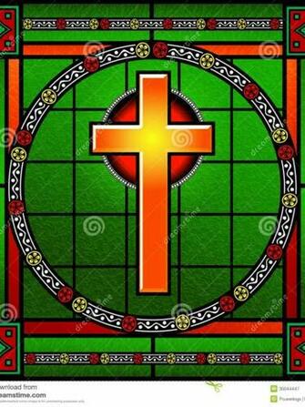 Stained Glass Cross Wallpaper Golden