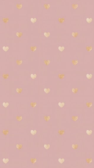 Seamless Glittery Gold Hearts Patterned Background Image By