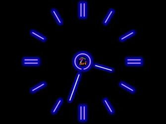 Bright Neon Colors On Black Background Of This Cute Fluorescent Clock