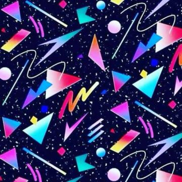 90s Neon Geometric Wallpaper Top