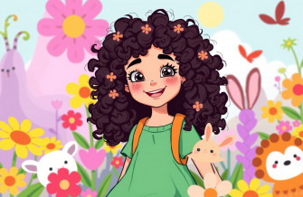 Curly Girl Cartoon Wallpaper